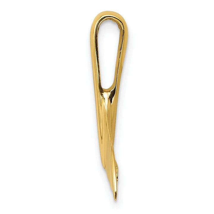 Lovely Rita's Pendants & Charms 14k Yellow Gold Polished Solid Finish Whale Tail Slide Pendant will not fit Omega Chain