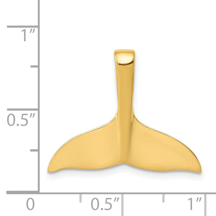 Lovely Rita's Pendants & Charms 14k Yellow Gold Polished Solid Finish Whale Tail Slide Pendant will not fit Omega Chain