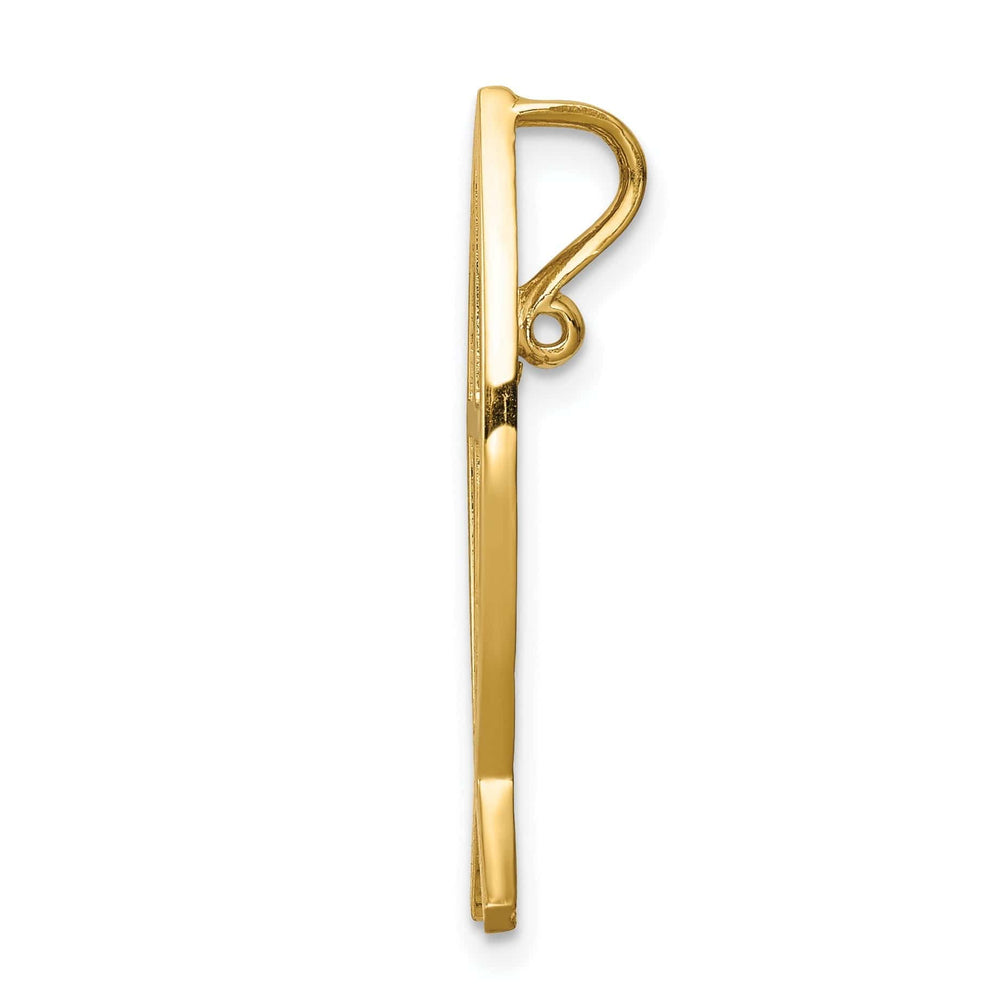 Lovely Rita's Pendants & Charms 14K Yellow Gold Polished Solid Ichthus Cross Design Fish Slide Pendant