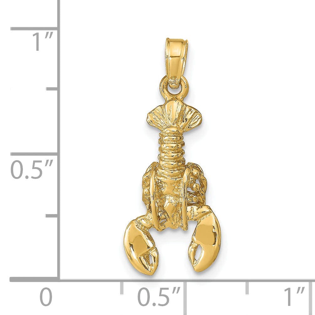 Lovely Rita's Pendants & Charms 14k Yellow Gold Polished Solid Moveable Maine Lobster Pendant