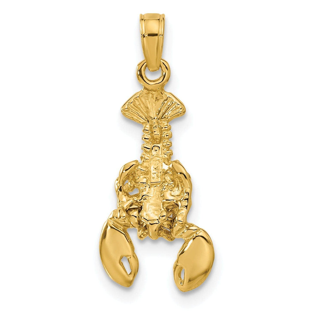 Lovely Rita's Pendants & Charms 14k Yellow Gold Polished Solid Moveable Maine Lobster Pendant