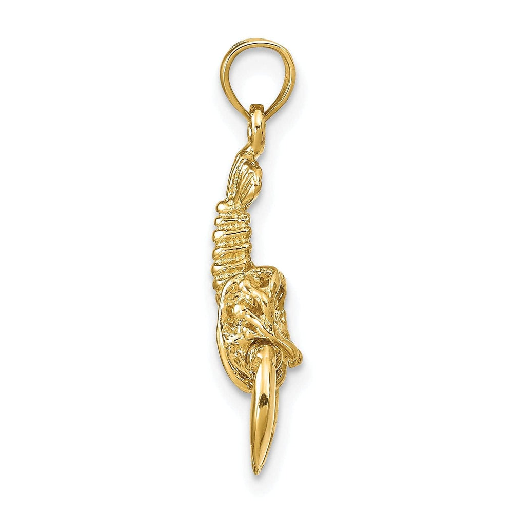 Lovely Rita's Pendants & Charms 14k Yellow Gold Polished Solid Moveable Maine Lobster Pendant