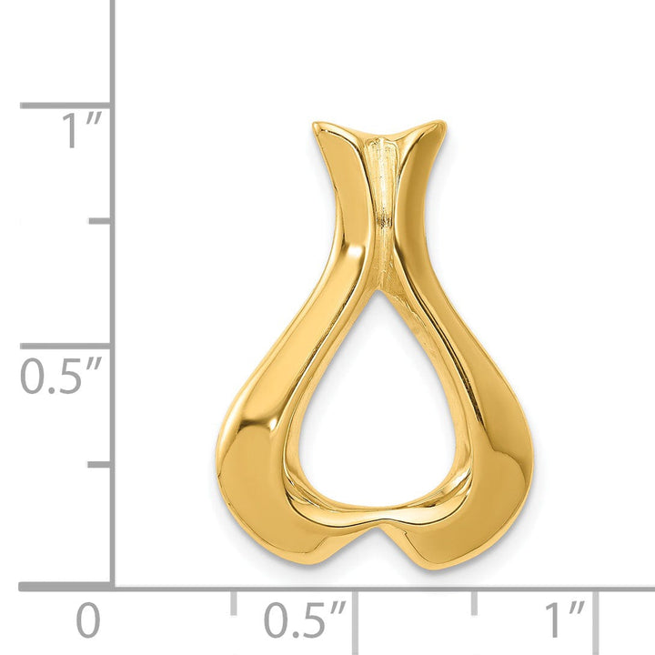 Lovely Rita's Pendants & Charms 14K Yellow Gold Polished Solid Tear Drop Design Slide Pendant fits up to 3 mm