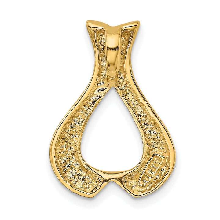 Lovely Rita's Pendants & Charms 14K Yellow Gold Polished Solid Tear Drop Design Slide Pendant fits up to 3 mm