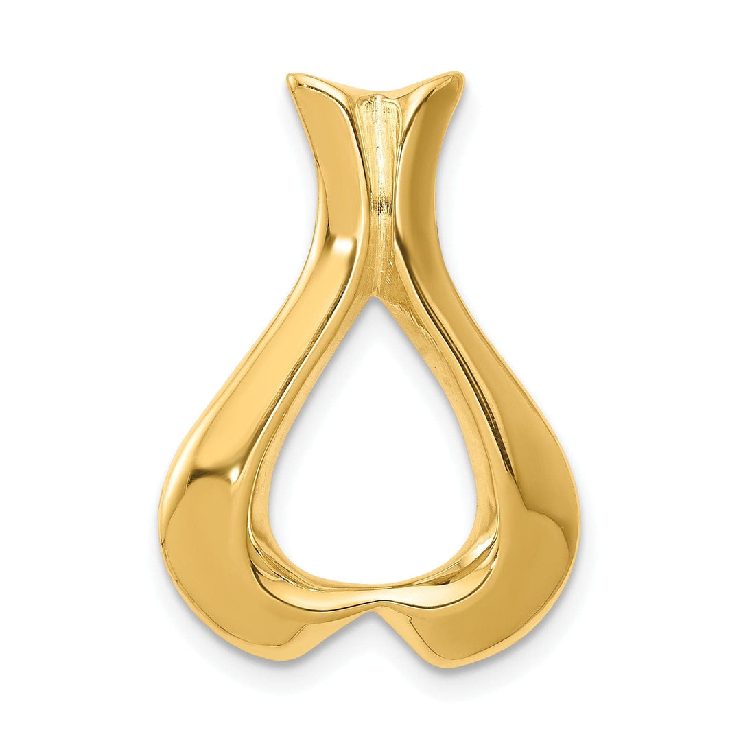 Lovely Rita's Pendants & Charms 14K Yellow Gold Polished Solid Tear Drop Design Slide Pendant fits up to 3 mm