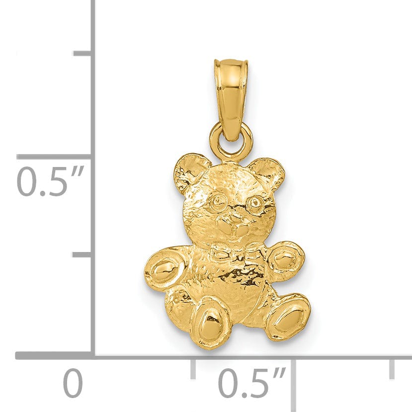 Lovely Rita's Pendants & Charms 14k Yellow Gold Polished Teddy Bear Pendant