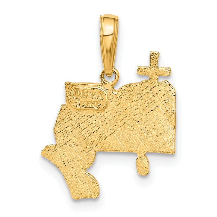 Lovely Rita's Pendants & Charms 14K Yellow Gold Polished Texture Bible Praying Hands,and Cross Pendant