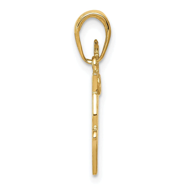 Lovely Rita's Pendants & Charms 14K Yellow Gold Polished Texture Bible Praying Hands,and Cross Pendant