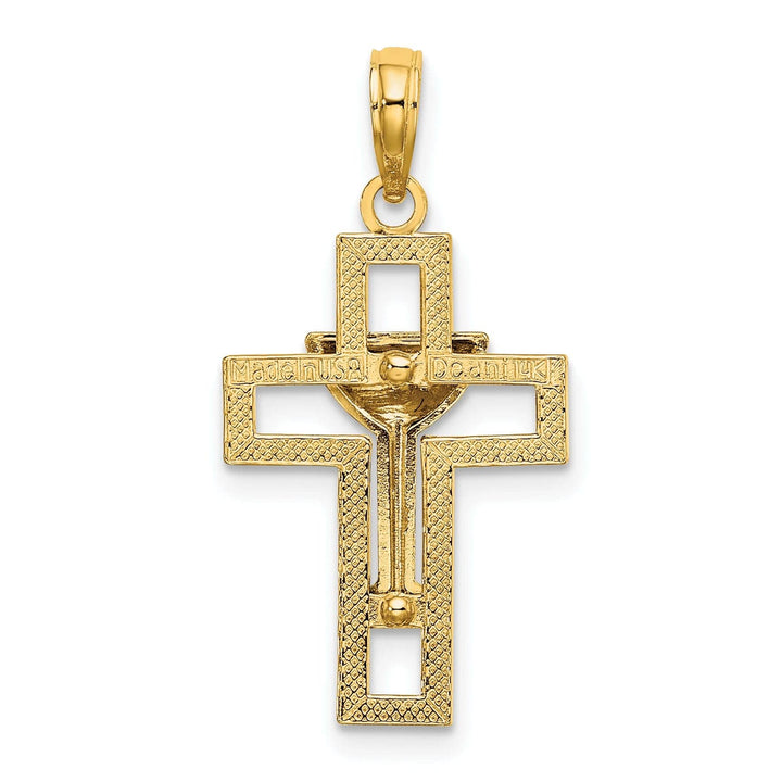 Lovely Rita's Pendants & Charms 14K Yellow Gold Polished Texture Cross Communion Chalice Cup Pendant