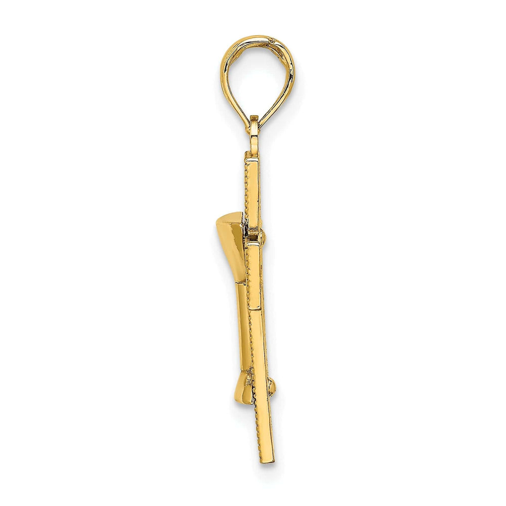 Lovely Rita's Pendants & Charms 14K Yellow Gold Polished Texture Cross Communion Chalice Cup Pendant