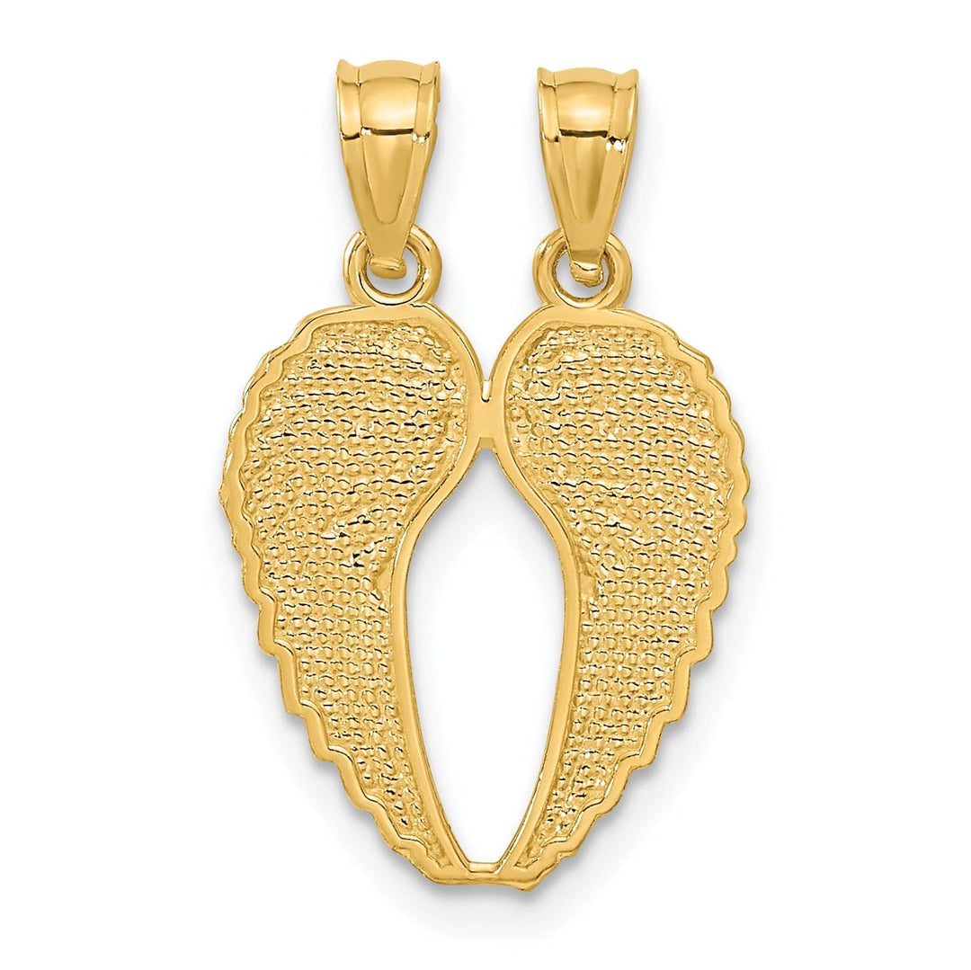 Lovely Rita's Pendants & Charms 14k Yellow Gold Polished Texture D.C Break Apart Wings Pendant