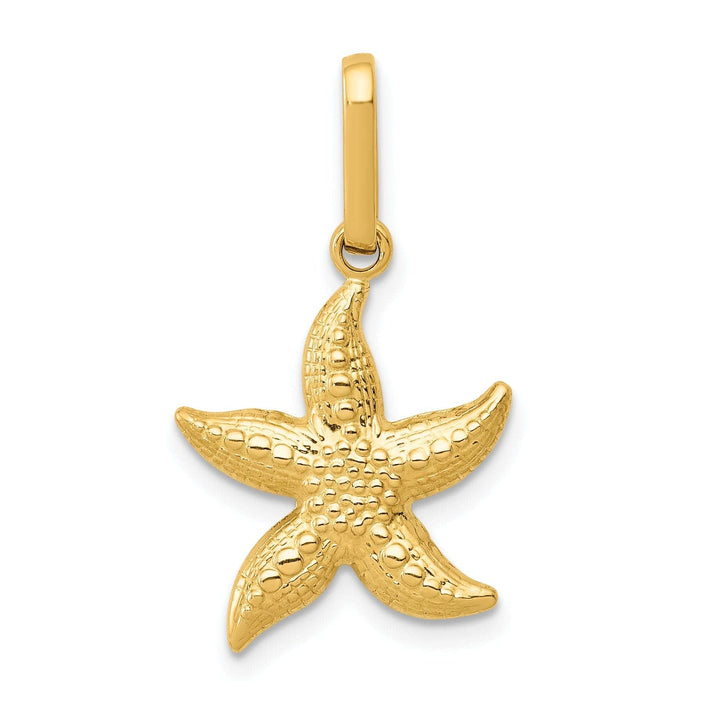 Lovely Rita's Pendants & Charms 14k Yellow Gold Polished Texture Finish 3-D Starfish Charm Pendant