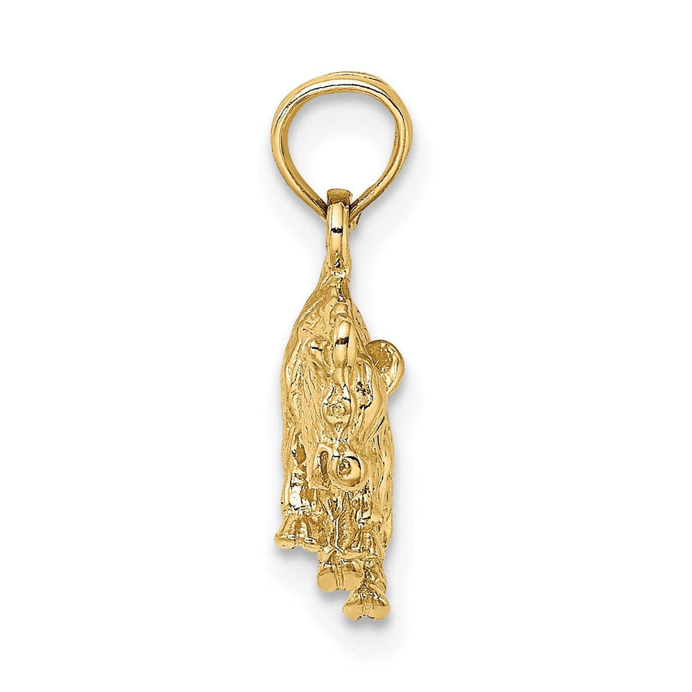 Lovely Rita's Pendants & Charms 14k Yellow Gold Polished Texture Finish 3-D Taurus Zodiac Charm Pendant