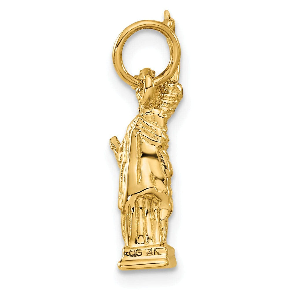 Lovely Rita's Pendants & Charms 14k Yellow Gold Polished Texture Finish 3-Dimensional Statue Of Liberty Charm Pendant