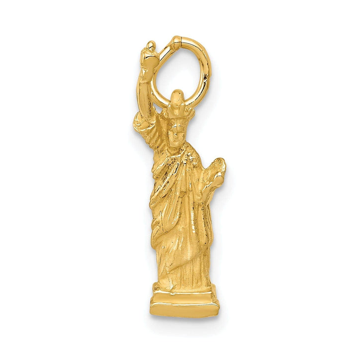 Lovely Rita's Pendants & Charms 14k Yellow Gold Polished Texture Finish 3-Dimensional Statue Of Liberty Charm Pendant