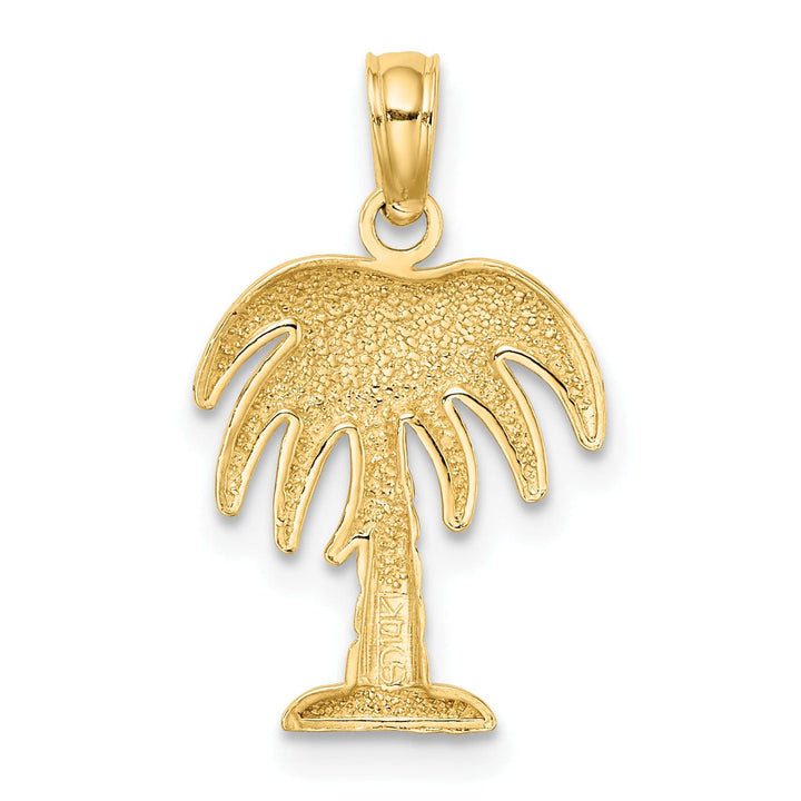Lovely Rita's Pendants & Charms 14K Yellow Gold Polished Texture Finish Charleston Palm Tree Charm Pendant