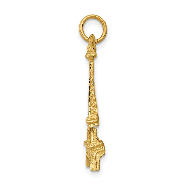Lovely Rita's Pendants & Charms 14k Yellow Gold Polished Texture Finish Eiffel Tower Charm Pendant
