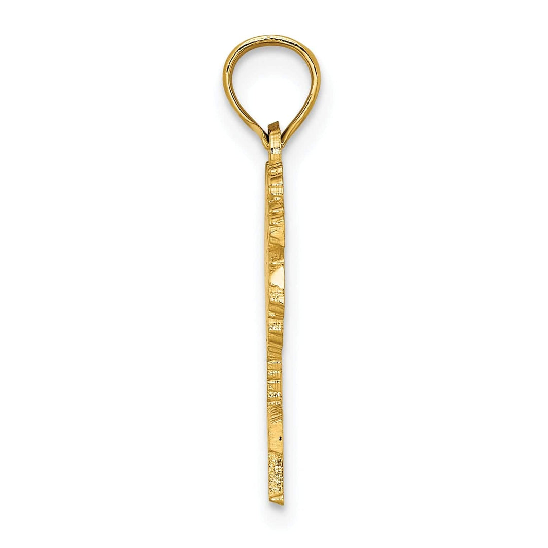 Lovely Rita's Pendants & Charms 14K Yellow Gold Polished Texture Finish JAMAICA Under Palm Tree Design Charm Pendant