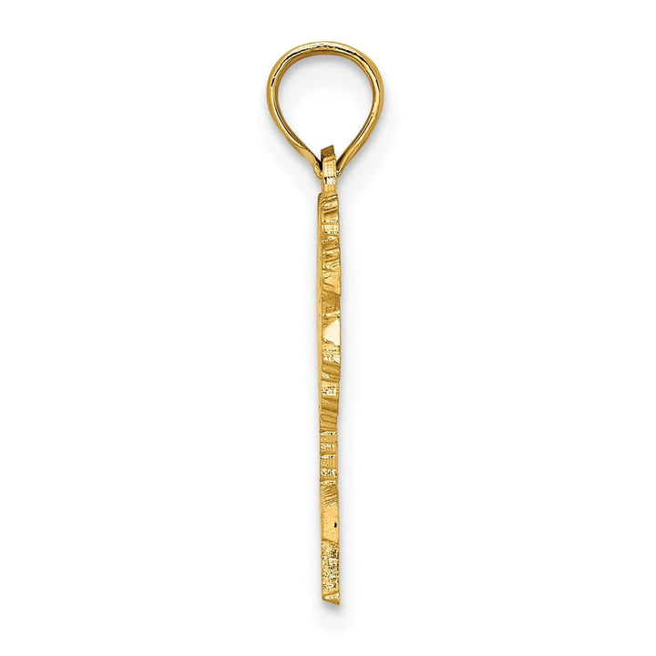 Lovely Rita's Pendants & Charms 14K Yellow Gold Polished Texture Finish JAMAICA Under Palm Tree Design Charm Pendant