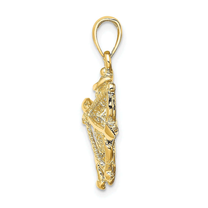 Lovely Rita's Pendants & Charms 14k Yellow Gold Polished Texture Finish Large Size3-D Sagittarius Zodiac Charm Pendant