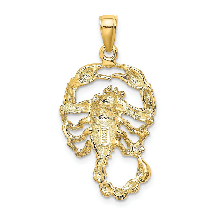Lovely Rita's Pendants & Charms 14k Yellow Gold Polished Texture Finish Large Size3-D Scorpio Zodiac Charm Pendant