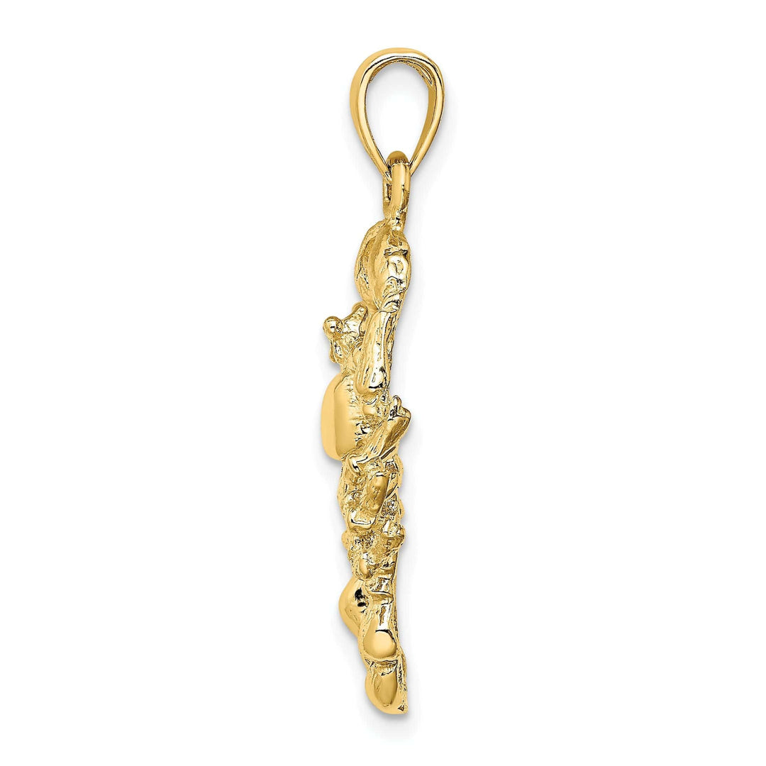 Lovely Rita's Pendants & Charms 14k Yellow Gold Polished Texture Finish Large Size3-D Scorpio Zodiac Charm Pendant