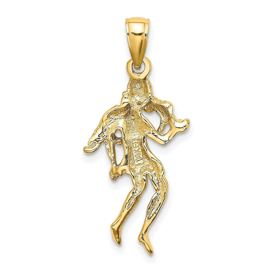 Lovely Rita's Pendants & Charms 14k Yellow Gold Polished Texture Finish Large Size3-D Virgo Zodiac Charm Pendant