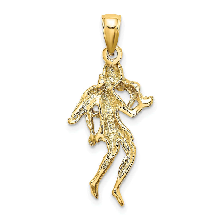 Lovely Rita's Pendants & Charms 14k Yellow Gold Polished Texture Finish Large Size3-D Virgo Zodiac Charm Pendant