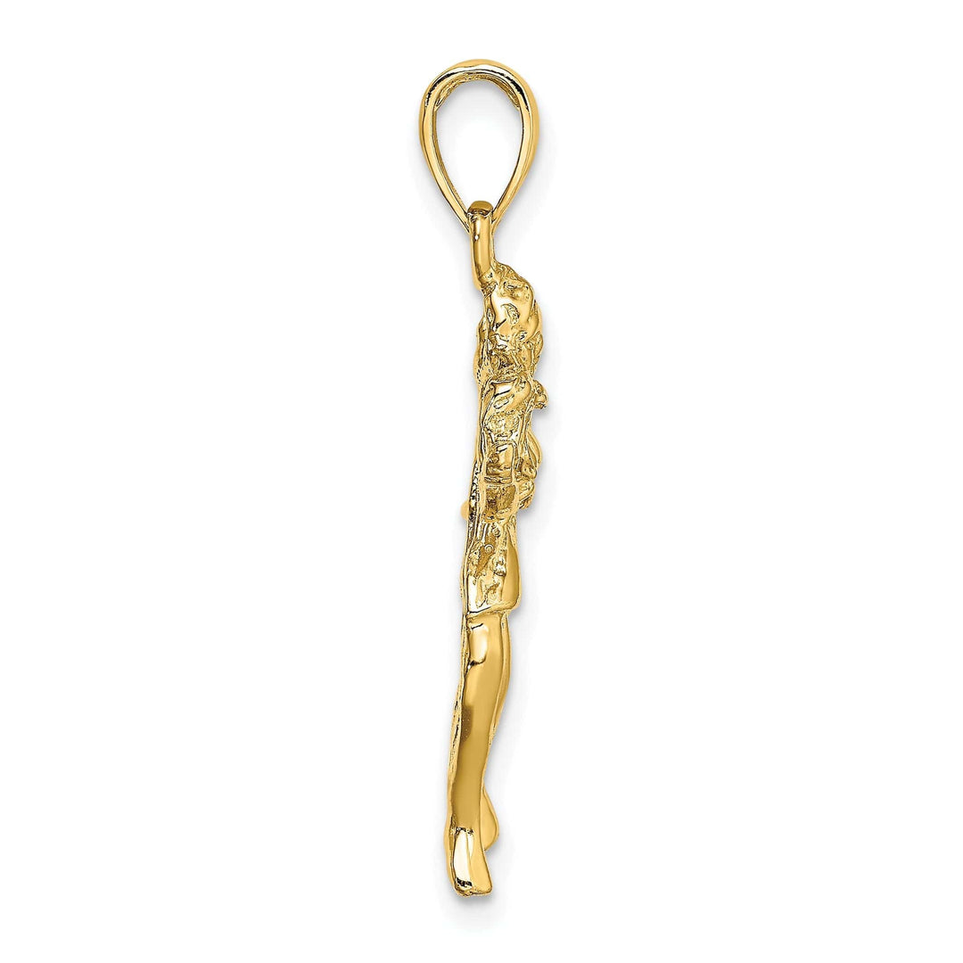 Lovely Rita's Pendants & Charms 14k Yellow Gold Polished Texture Finish Large Size3-D Virgo Zodiac Charm Pendant