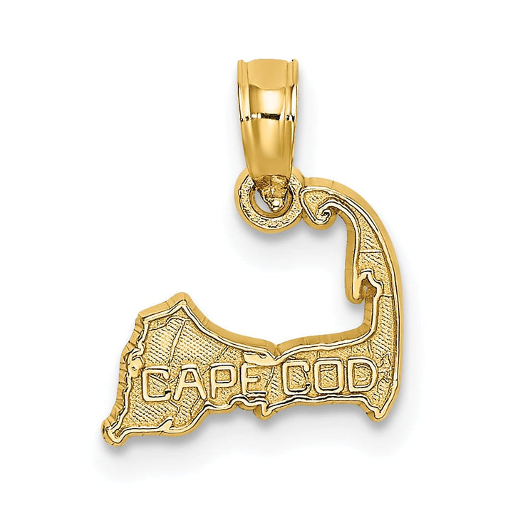 Lovely Rita's Pendants & Charms 14K Yellow Gold Polished Texture Finish Map Shape of CAPE COD Charm Pendant