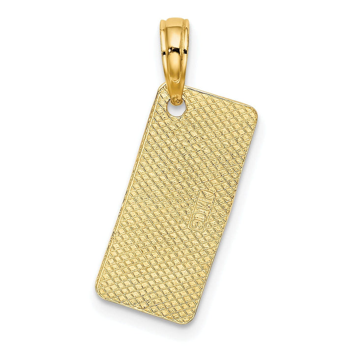 Lovely Rita's Pendants & Charms 14K Yellow Gold Polished Texture Finish NEW JERSEY-LBI (Long Beach Island) License Plate Charm Pendant