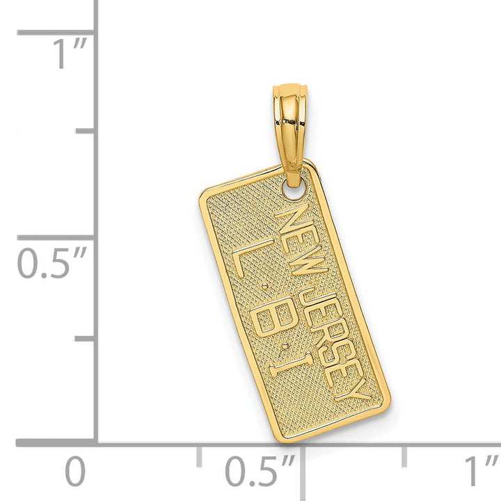 Lovely Rita's Pendants & Charms 14K Yellow Gold Polished Texture Finish NEW JERSEY-LBI (Long Beach Island) License Plate Charm Pendant