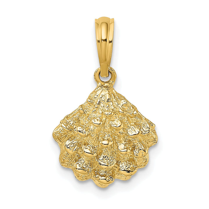Lovely Rita's Pendants & Charms 14K Yellow Gold Polished Texture Finish Oyster Shell Charm Pendant