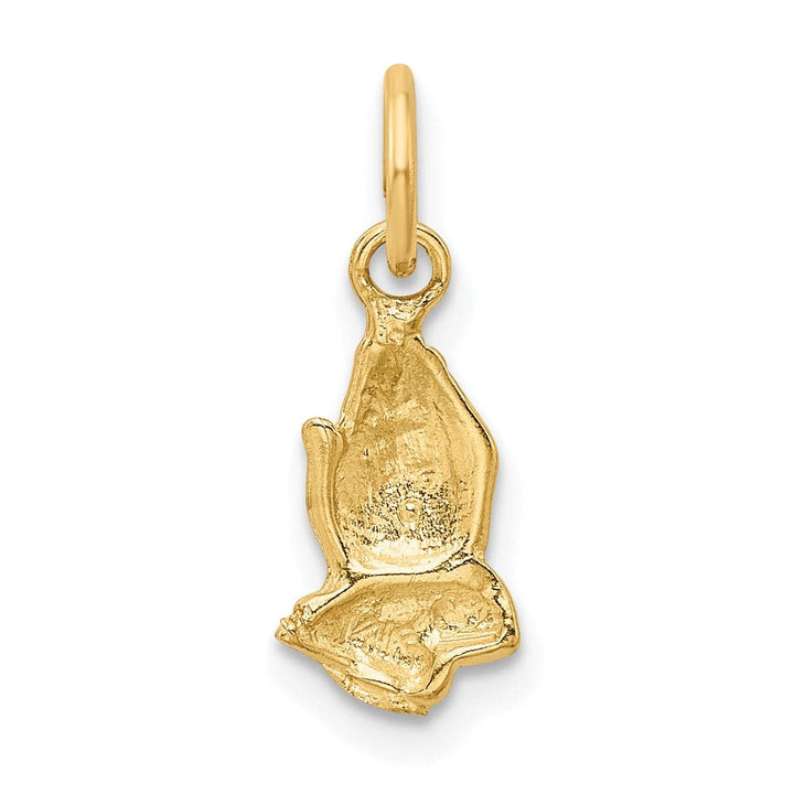 Lovely Rita's Pendants & Charms 14k Yellow Gold Polished Texture Finish Praying Hands Charm Pendant
