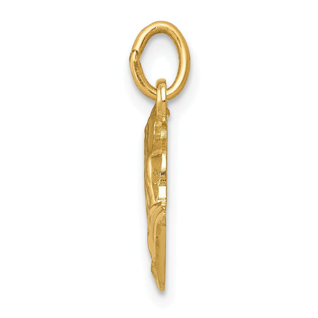 Lovely Rita's Pendants & Charms 14k Yellow Gold Polished Texture Finish Praying Hands Charm Pendant