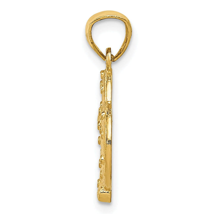 Lovely Rita's Pendants & Charms 14k Yellow Gold Polished Texture Finish Pretzel Shape Design Pendant