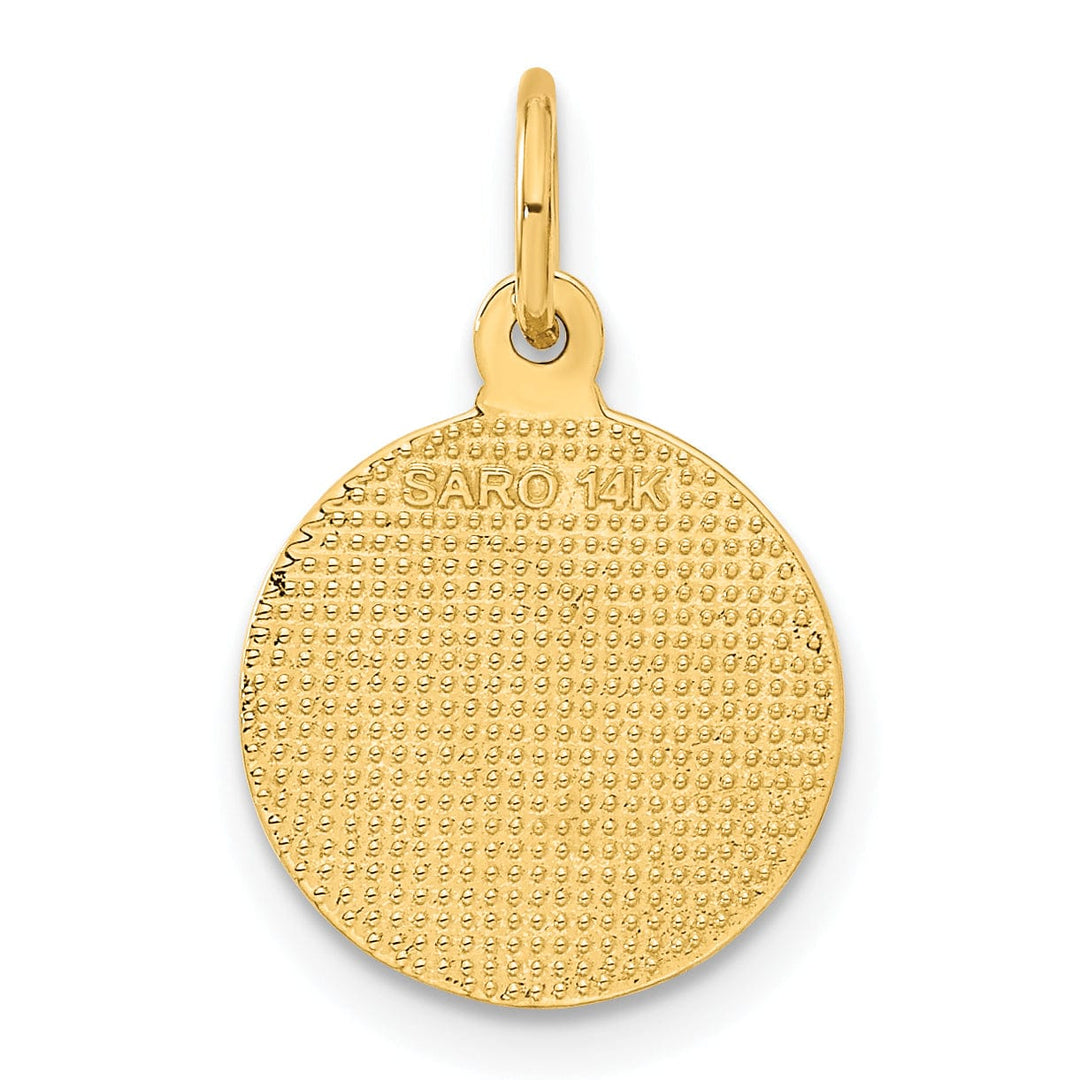 Lovely Rita's Pendants & Charms 14k Yellow Gold Polished Texture Finish Round Shape Angel Pendant