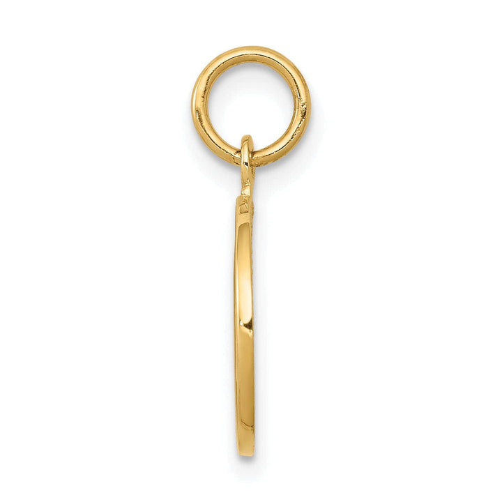 Lovely Rita's Pendants & Charms 14k Yellow Gold Polished Texture Finish Round Shape Angel Pendant