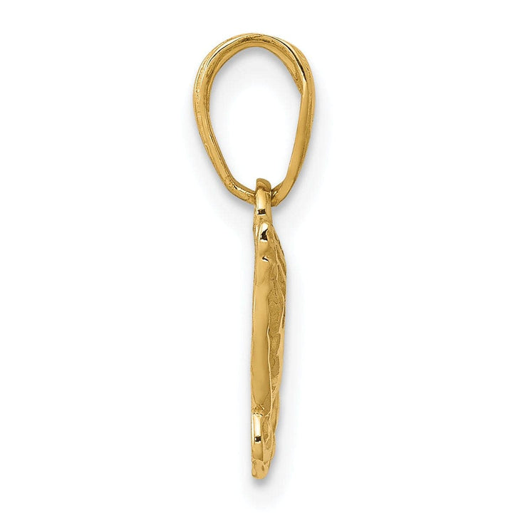 Lovely Rita's Pendants & Charms 14k Yellow Gold Polished Texture Finish Solid Praying Hands Pendant