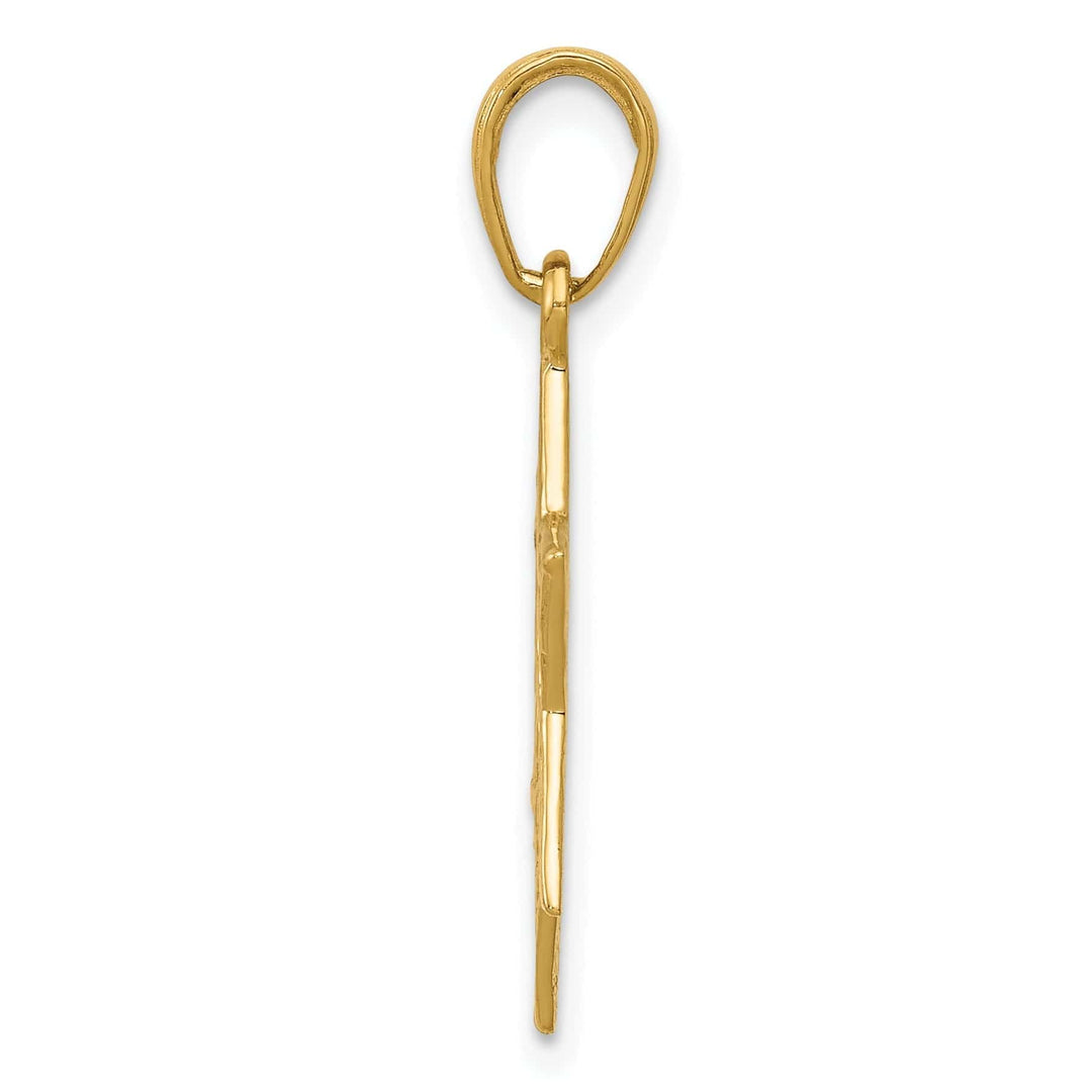 Lovely Rita's Pendants & Charms 14K Yellow Gold Polished Texture Finish Solid Star of David Pendant