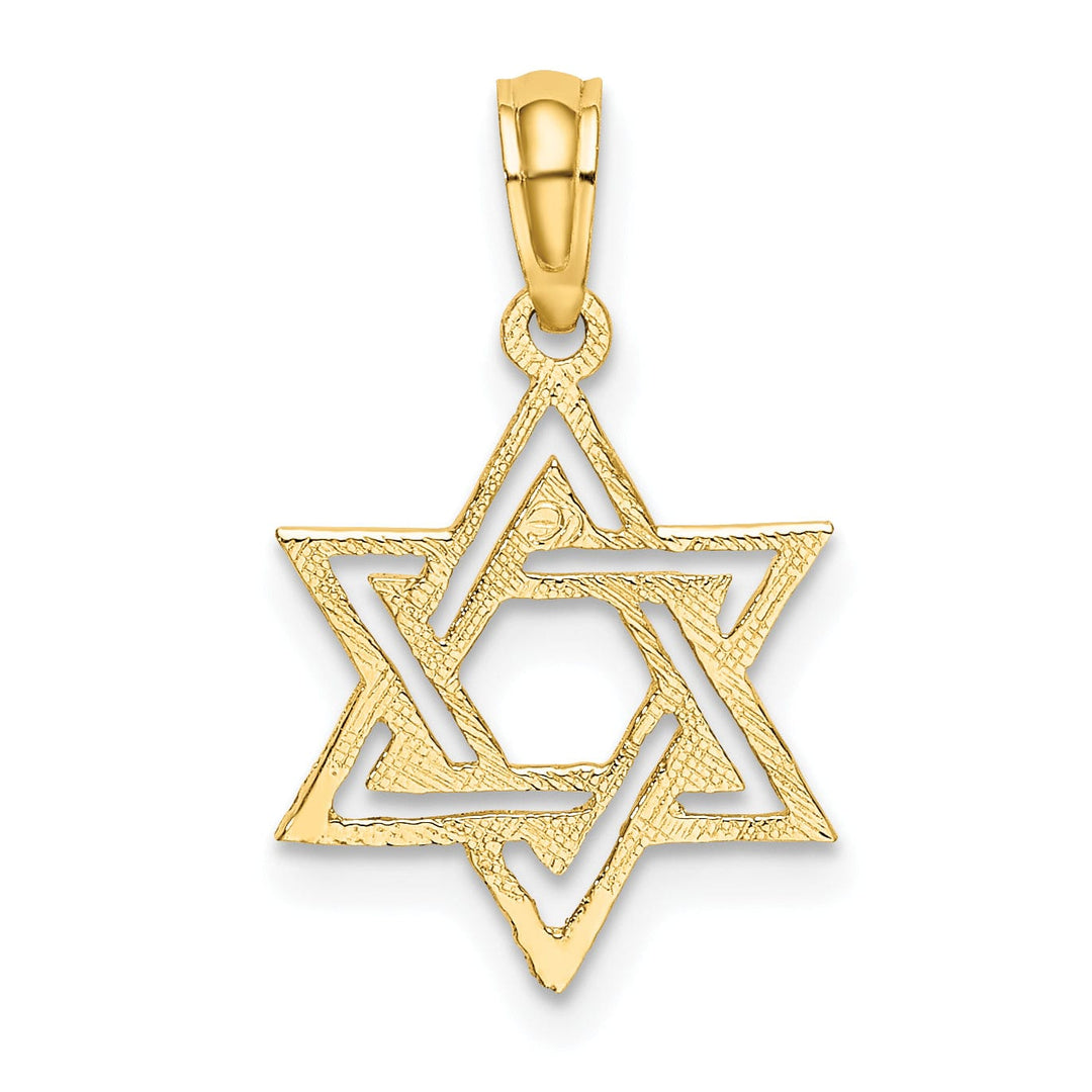 Lovely Rita's Pendants & Charms 14K Yellow Gold Polished Texture Finish Star Of David Pendant