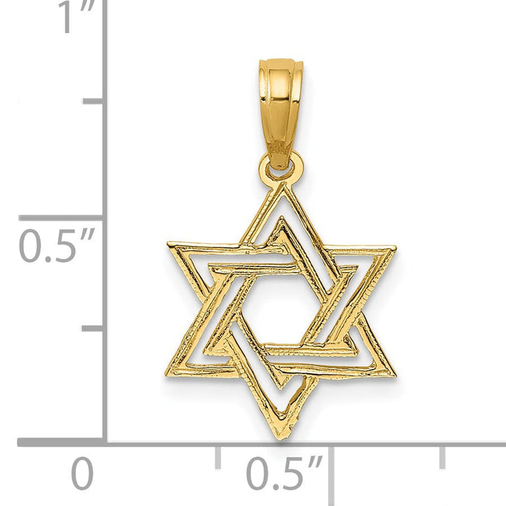 Lovely Rita's Pendants & Charms 14K Yellow Gold Polished Texture Finish Star Of David Pendant