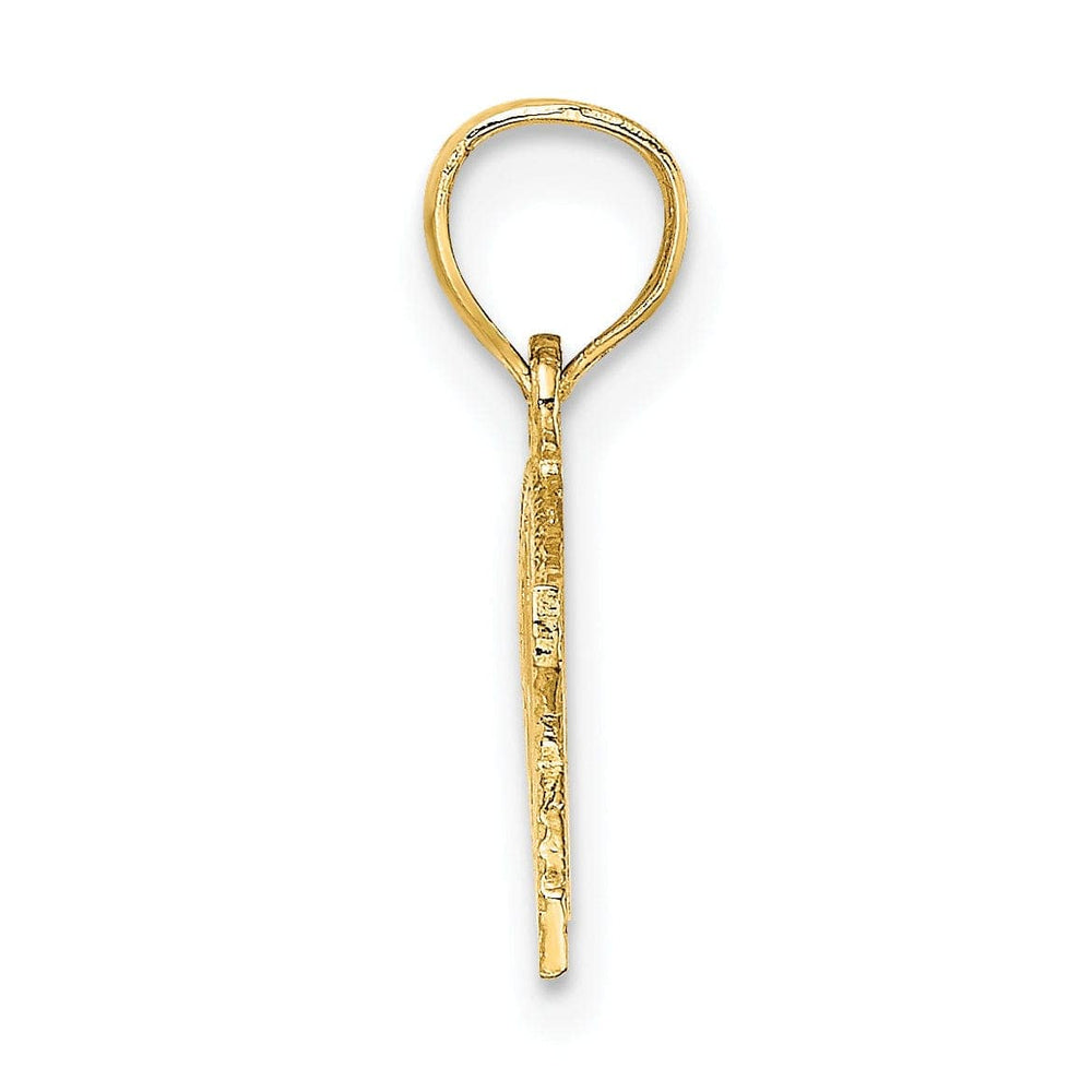 Lovely Rita's Pendants & Charms 14K Yellow Gold Polished Texture Finish "WWJD" Ichthus Fish Pendant