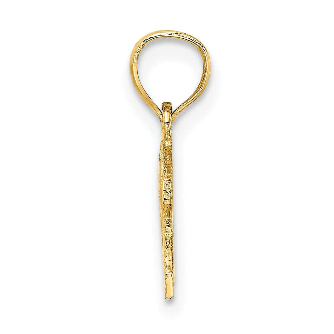 Lovely Rita's Pendants & Charms 14K Yellow Gold Polished Texture Finish "WWJD" Ichthus Fish Pendant