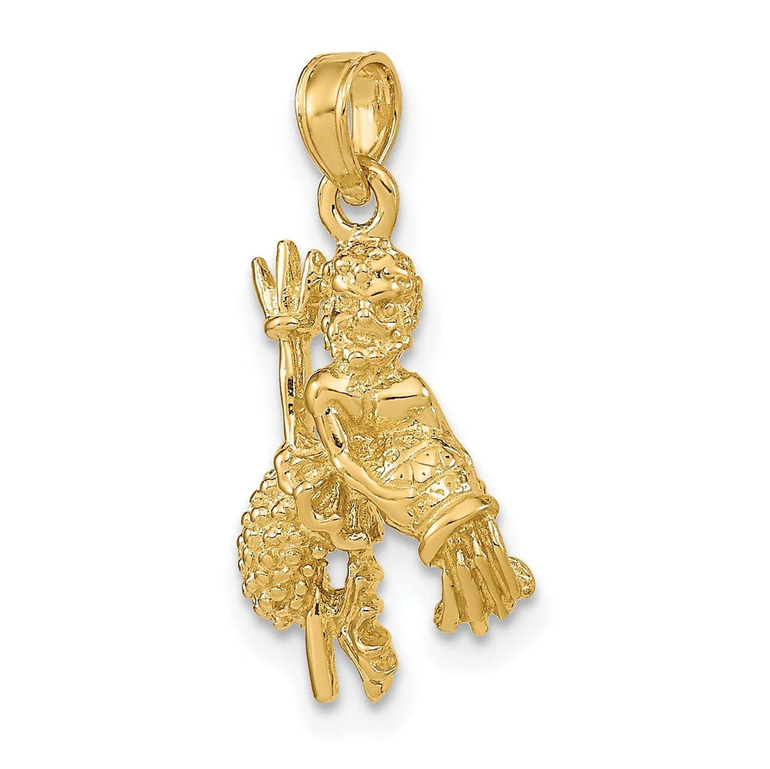 Lovely Rita's Pendants & Charms 14k Yellow Gold Polished Texture Finish3-D Aquarius Zodiac Charm Pendant