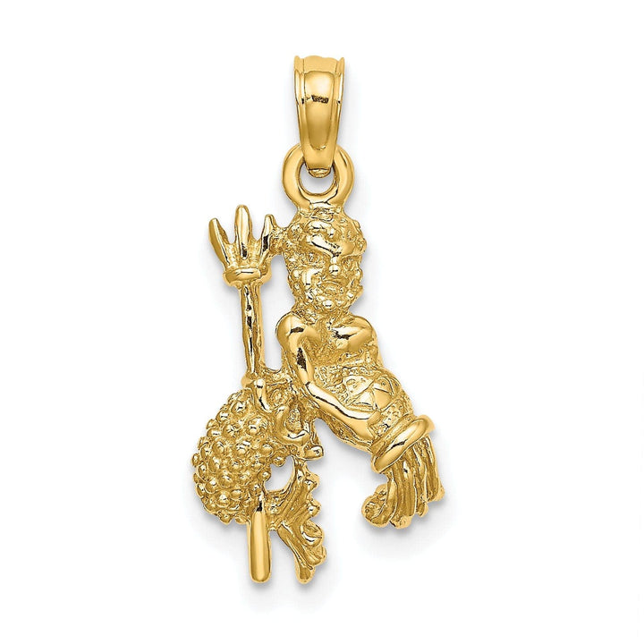 Lovely Rita's Pendants & Charms 14k Yellow Gold Polished Texture Finish3-D Aquarius Zodiac Charm Pendant