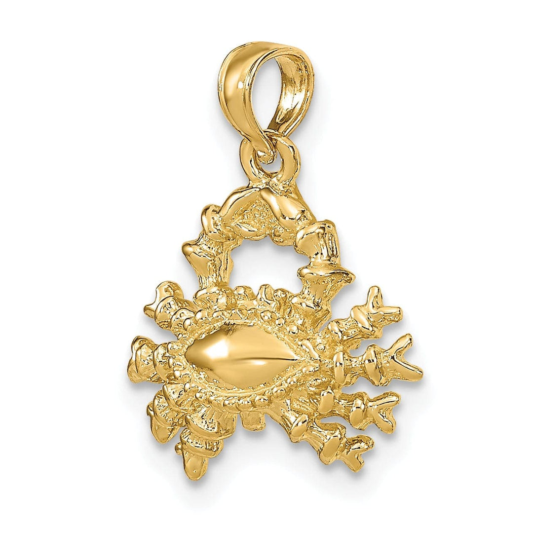 Lovely Rita's Pendants & Charms 14k Yellow Gold Polished Texture Finish3-D Cancer Zodiac Charm Pendant