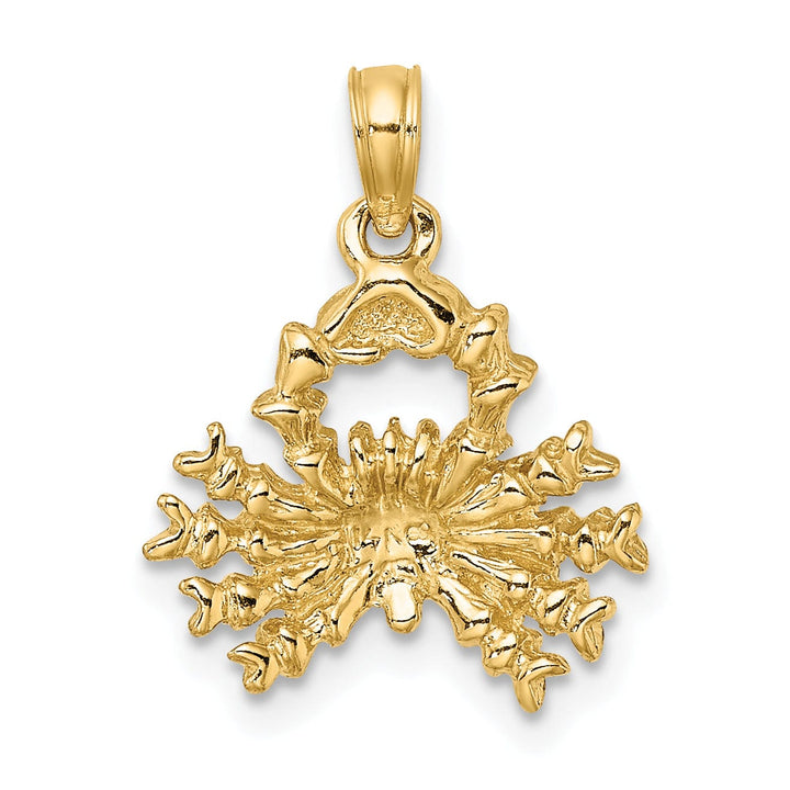 Lovely Rita's Pendants & Charms 14k Yellow Gold Polished Texture Finish3-D Cancer Zodiac Charm Pendant