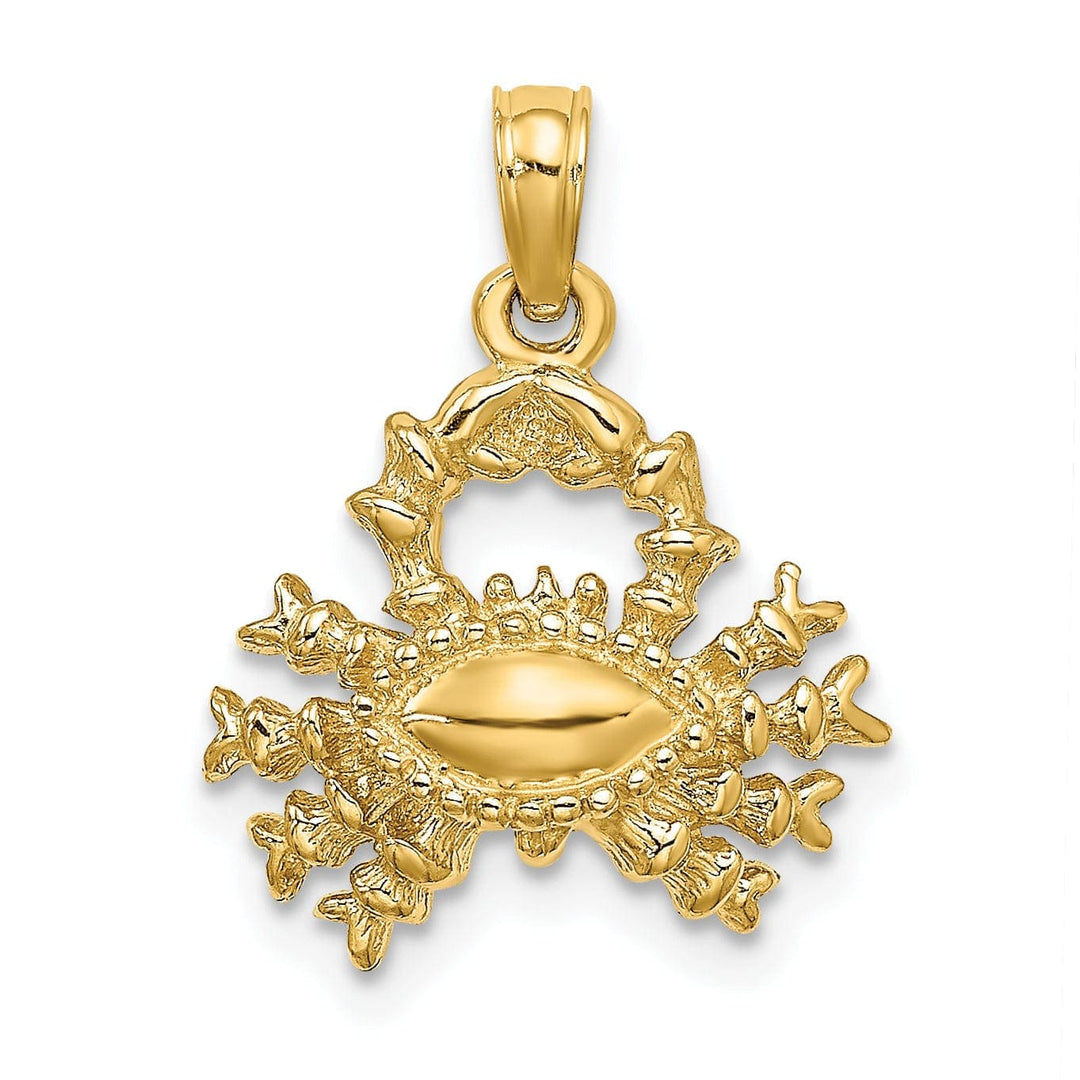 Lovely Rita's Pendants & Charms 14k Yellow Gold Polished Texture Finish3-D Cancer Zodiac Charm Pendant