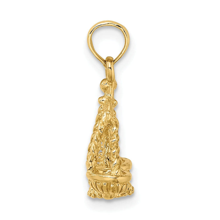 Lovely Rita's Pendants & Charms 14k Yellow Gold Polished Texture Finish3-D Libra Zodiac Charm Pendant